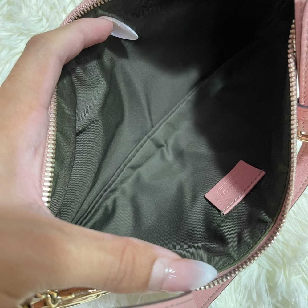 💯AUTH GUCCI PINK MINI SHOULDER BAG LOGO POUCHETTE - Picture 6 of 13